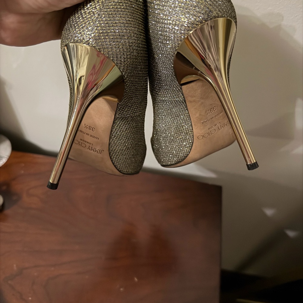 Jimmy Choo Glittering Gold Heels - Picture 6 of 10